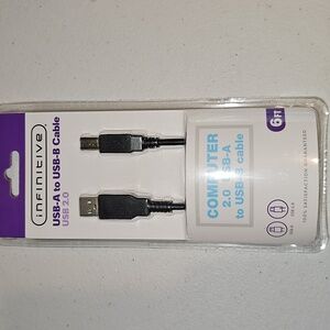 Infinitive USB-A to USB-B Cable USB 2.0, 6ft New